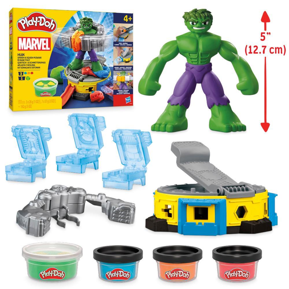 Play-Doh Marvel Hulk Smash Squish Playset with Hulk Action Figure Ages 4 - Image 6