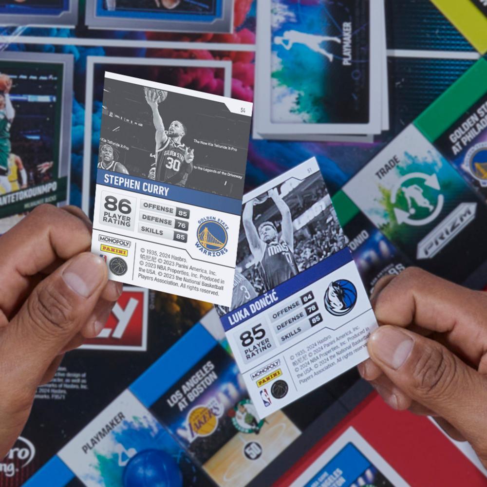 Monopoly Prizm NBA 2nd Edition Board Game with 2023-24 Panini NBA Trading Cards Ages 8 - Image 2