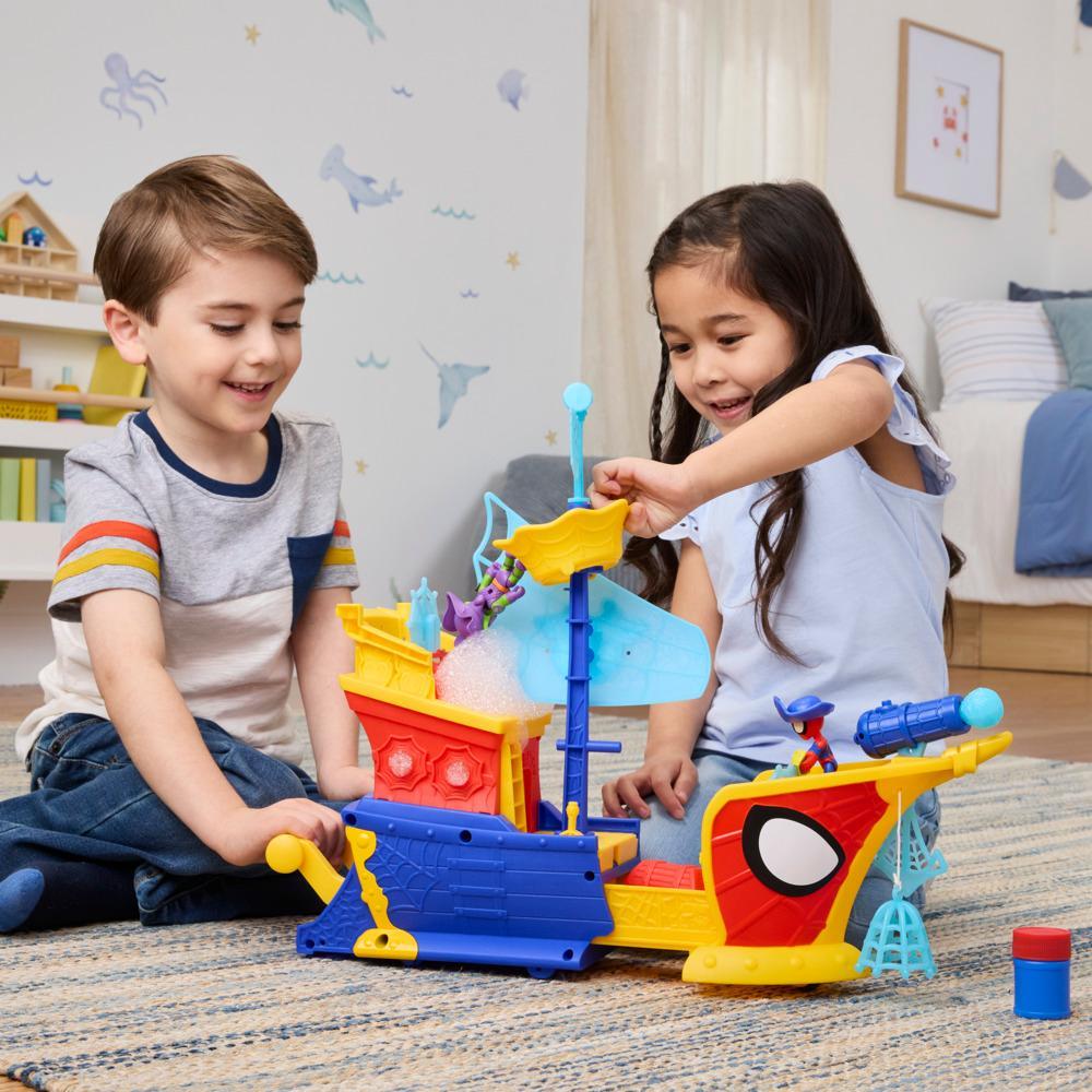 Marvel Spidey and his Amazing Friends Water-Webs Webs Ahoy Bubble Pirate Ship Toy - Image 3