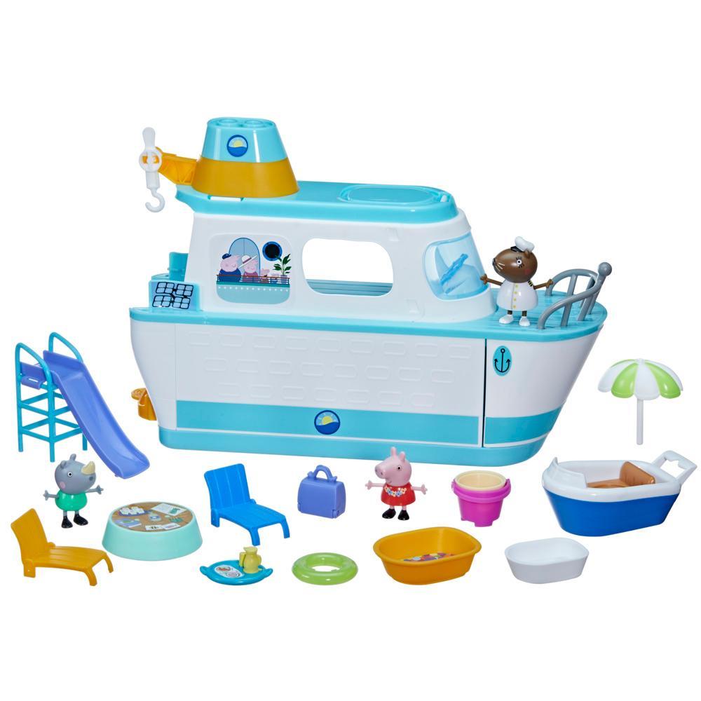 Peppa Pigs Cruise Ship Peppa Pig Playset with 17 Pieces Preschool Toys Ages 3 - Image 2