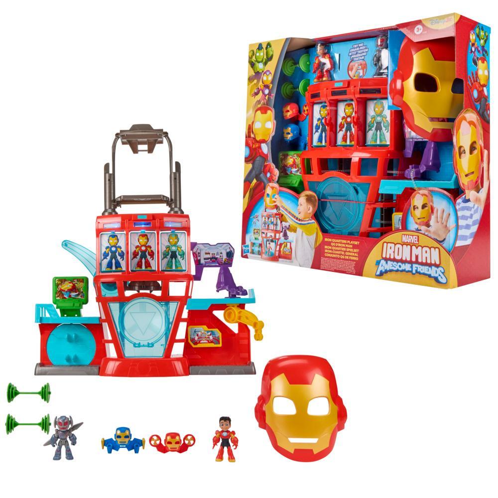 Marvel Iron Man and his Awesome Friends Boys Girls Electronic Iron Quarters Playset with 3-Inch 76 CM Action Figures Mask Super Hero Toys 3 - Image 6