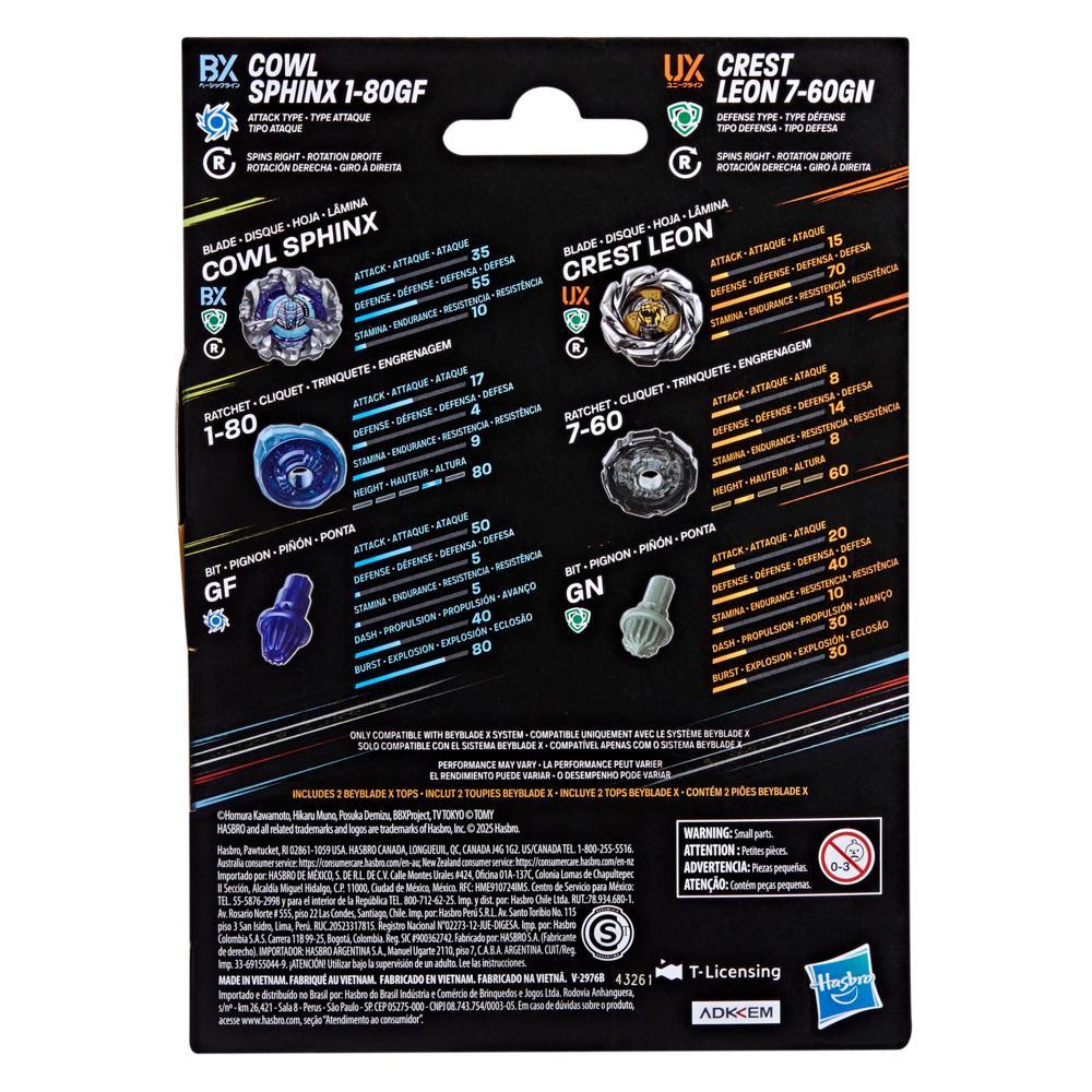 Beyblade X Cowl Sphinx 1-80GF Crest Leon 7-60GN Dual Pack Set - Image 8