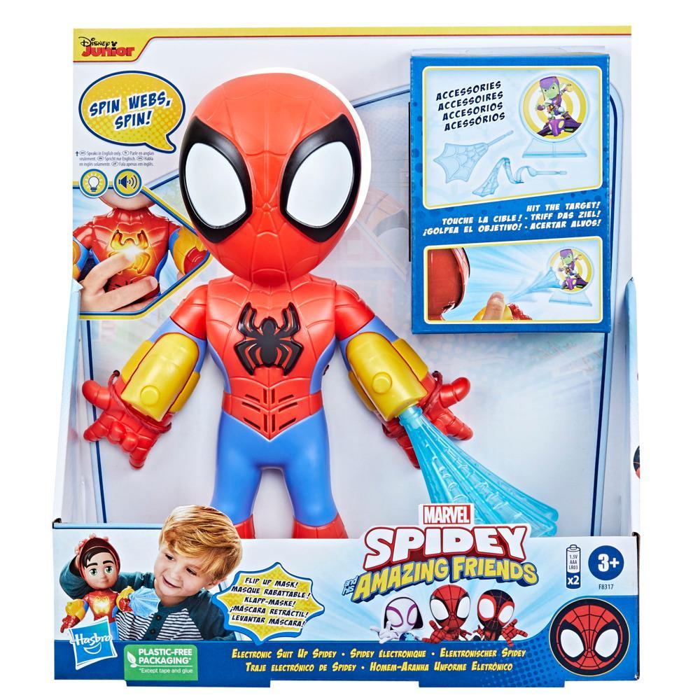 Marvel Spidey and His Amazing Friends Electronic Suit Up Spidey Action Figure Spider-Man Toys - Image 7