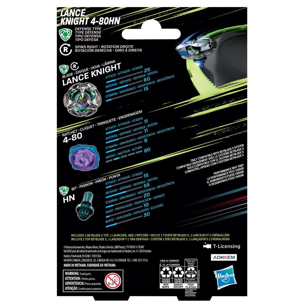 Beyblade X Lance Knight 4-80HN Starter Pack Top and Launcher - Image 3