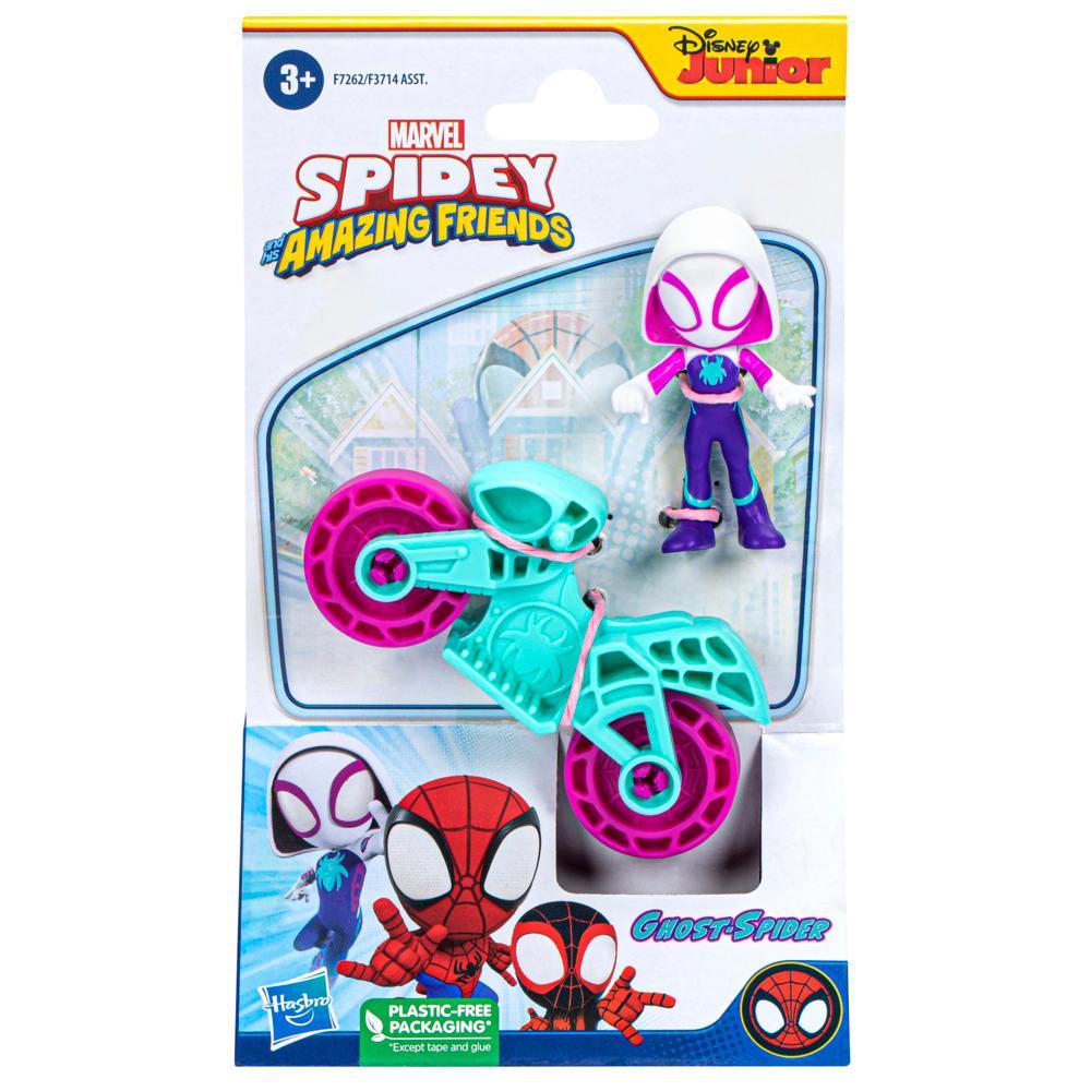 Marvel Spidey and His Amazing Friends Ghost-Spider Action Figure Toy Motorcycle Kids 3 and Up - Image 2