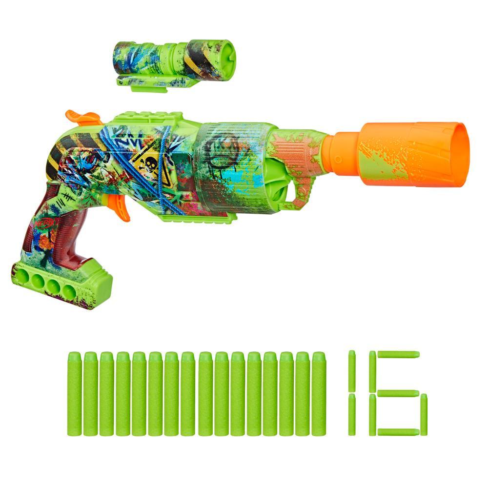 Nerf Zombie Driller Dart Blaster 16 Nerf Elite Darts Outdoor Games Ages 8 - Image 6