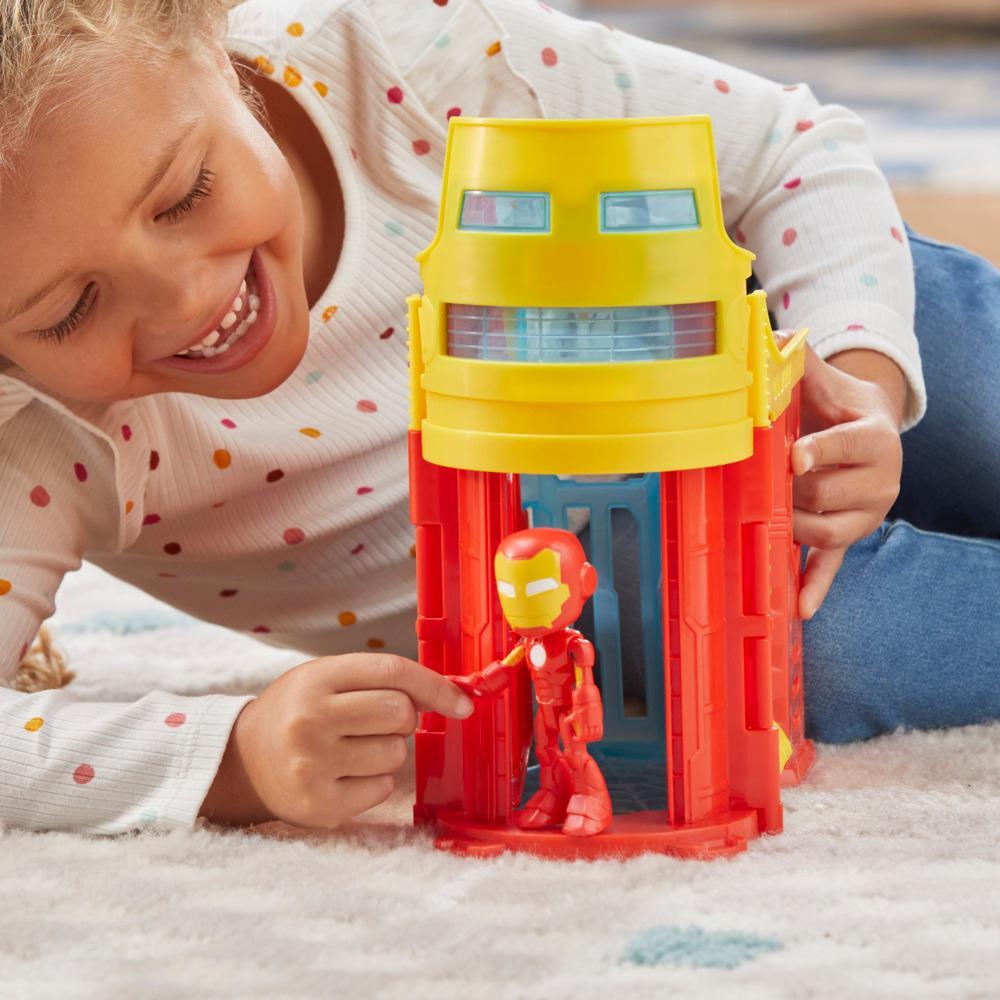 Marvel Spidey and His Amazing Friends Stark Tower Playset 4 Iron Man Figure Ages 3 - Image 2