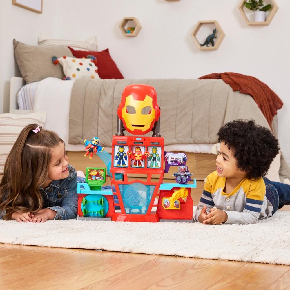 Marvel Iron Man and his Awesome Friends Boys Girls Electronic Iron Quarters Playset with 3-Inch 76 CM Action Figures Mask Super Hero Toys 3 - Image 5