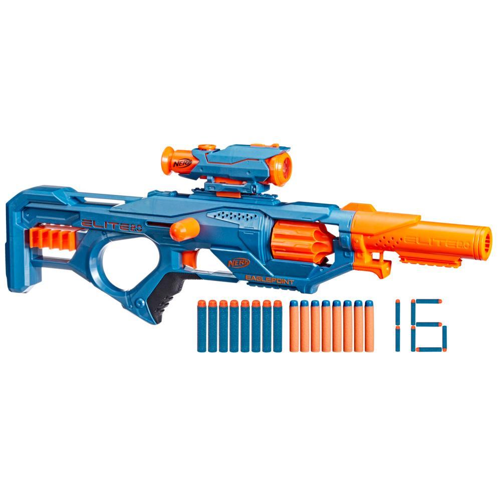Nerf Elite 20 Eaglepoint RD-8 Blaster -- 8-Dart Drum Detachable Scope and Barrel 16 Nerf Darts Bolt Action - Image 6