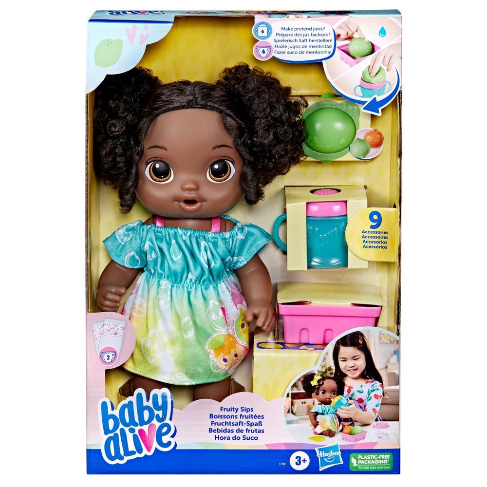 Baby Alive Fruity Sips Doll Lime Pretend Juicer Baby Doll Set Kids 3 and Up Black Hair - Image 7
