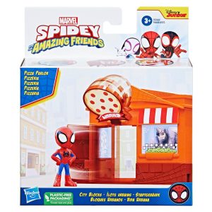 Marvel Spidey and His Amazing Friends City Blocks Spidey Pizza Parlor Kids Playset