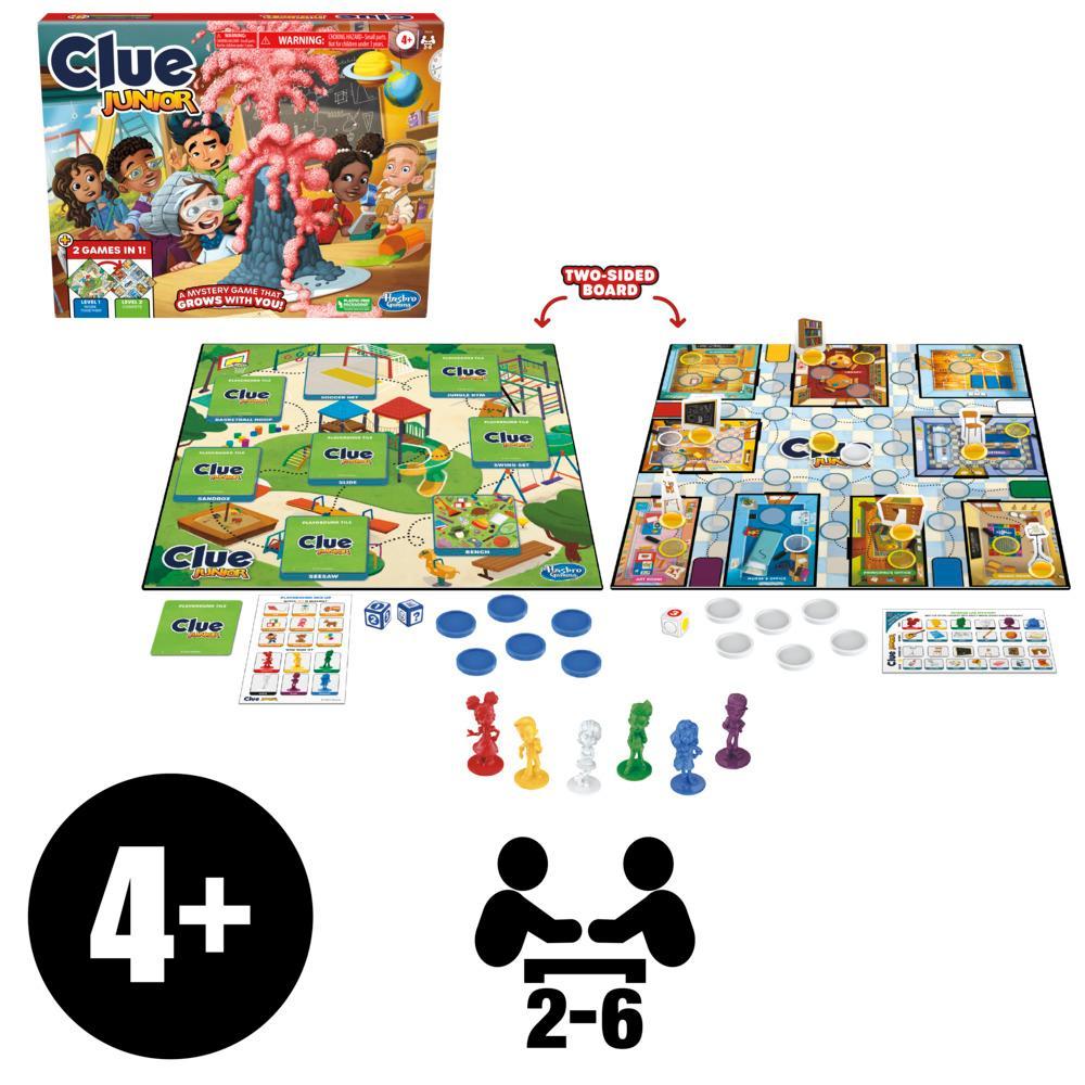 Clue Junior Game 2-Sided Gameboard 2 Games in 1 Clue Mystery Game for Ages 4 - Image 4