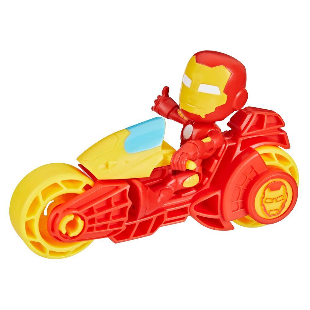 Marvel Spidey and His Amazing Friends Iron Man Action Figure Toy Motorcycle Playset - Image 6