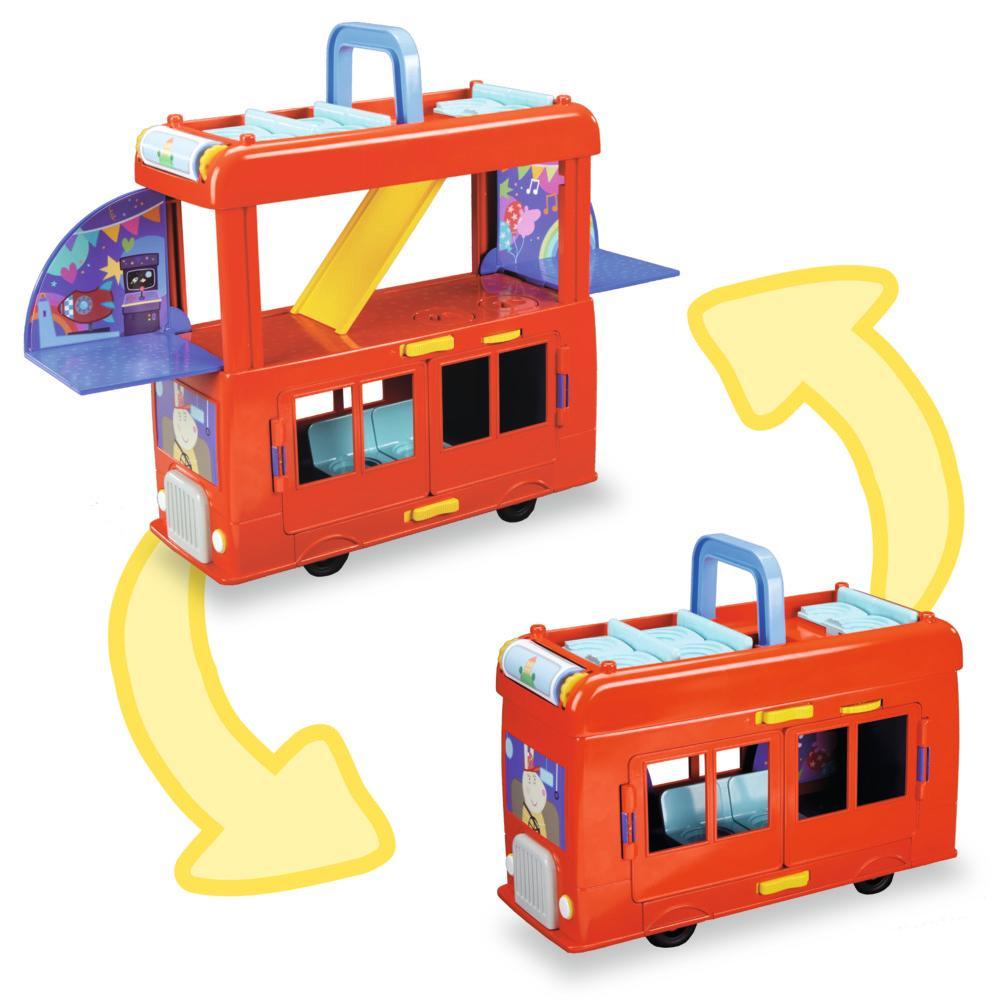 Peppa Pig Toys Peppas 2-in-1 Party Bus Playset with 3 Figures Preschool Toys for 3 - Image 2