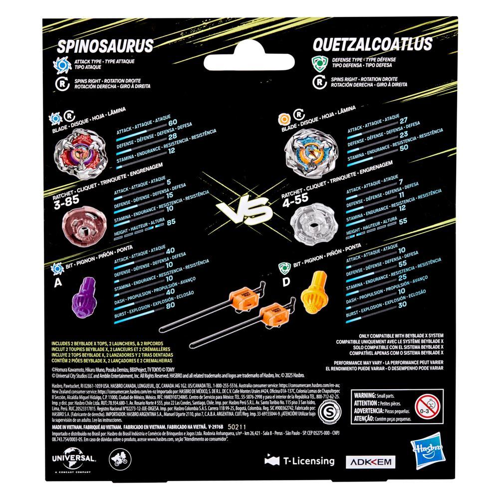 Beyblade X Jurassic World Collab Spinosaurus vs Quetzalcoatlus Multipack Set
