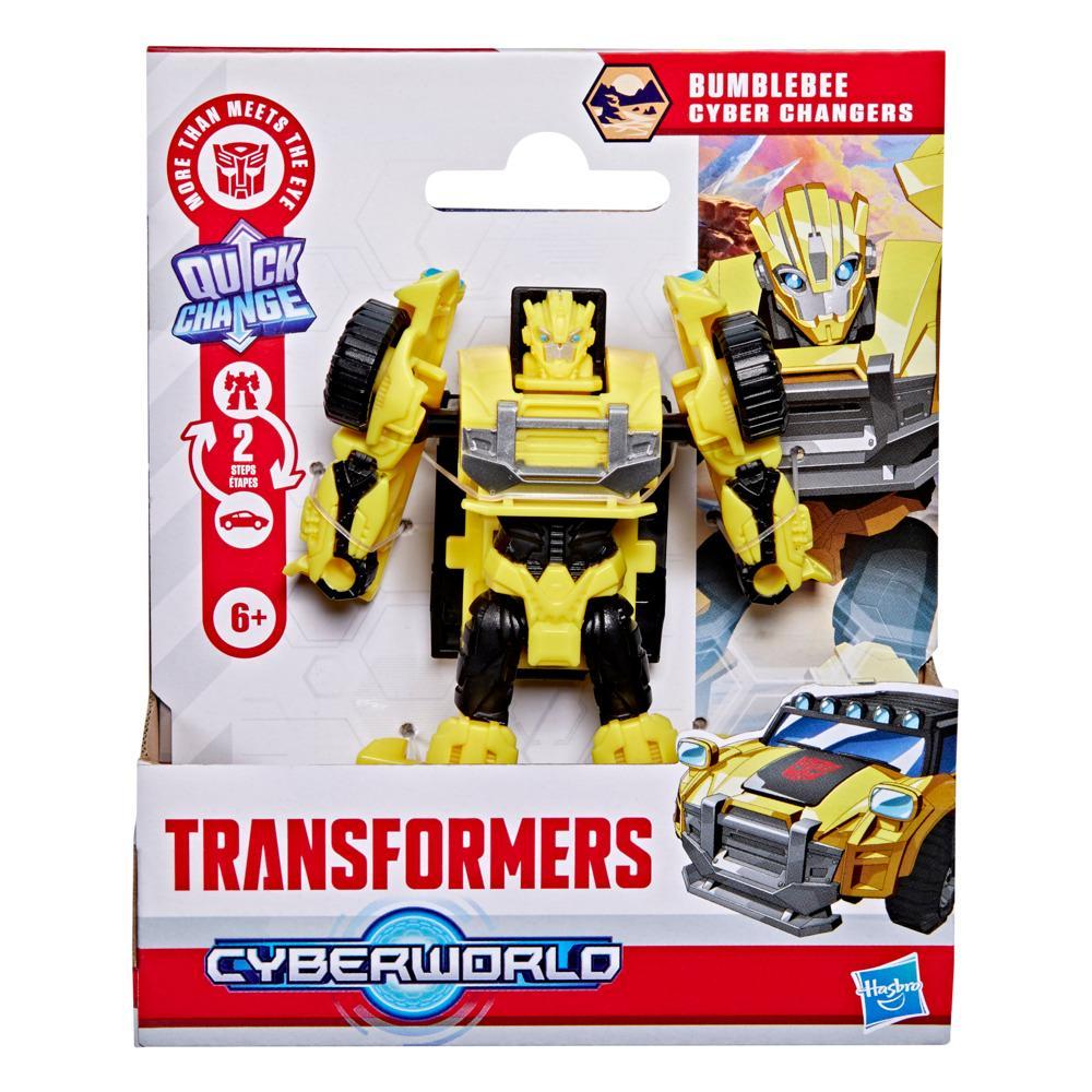 Transformers CYBERWORLD Bumblebee Cyber Changers 4-Inch Action Figure Quick Change to Offroad Vehicle Mode Robot Toys for Boys and Girls 6 and Up - Image 7