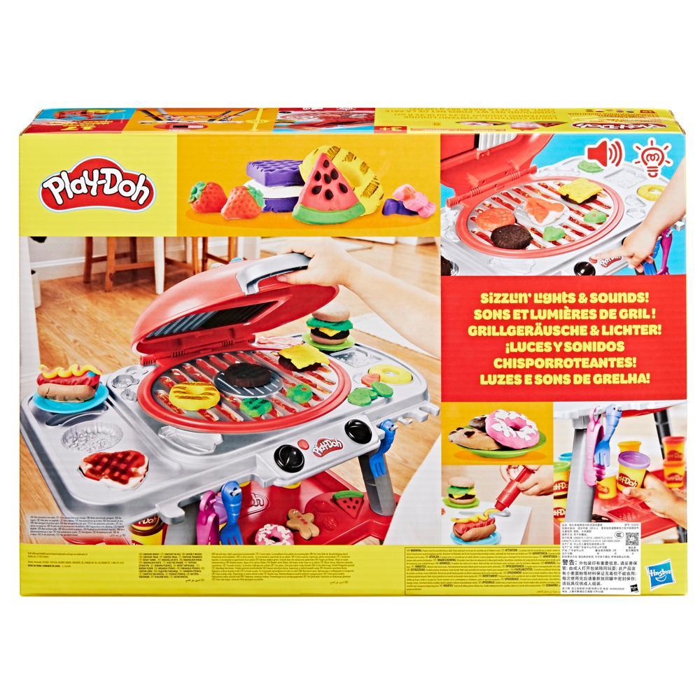 Play-Doh Sizzlin Grill Playset with Lights Sounds 17 Accessories BBQ Toys for Boys Girls 3 Play Food Arts Crafts Red - Image 8