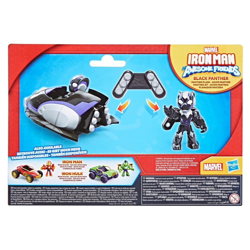 Marvel Iron Man and his Awesome Friends Black Panther Plane Action Figure Toy Vehicle - Image 8