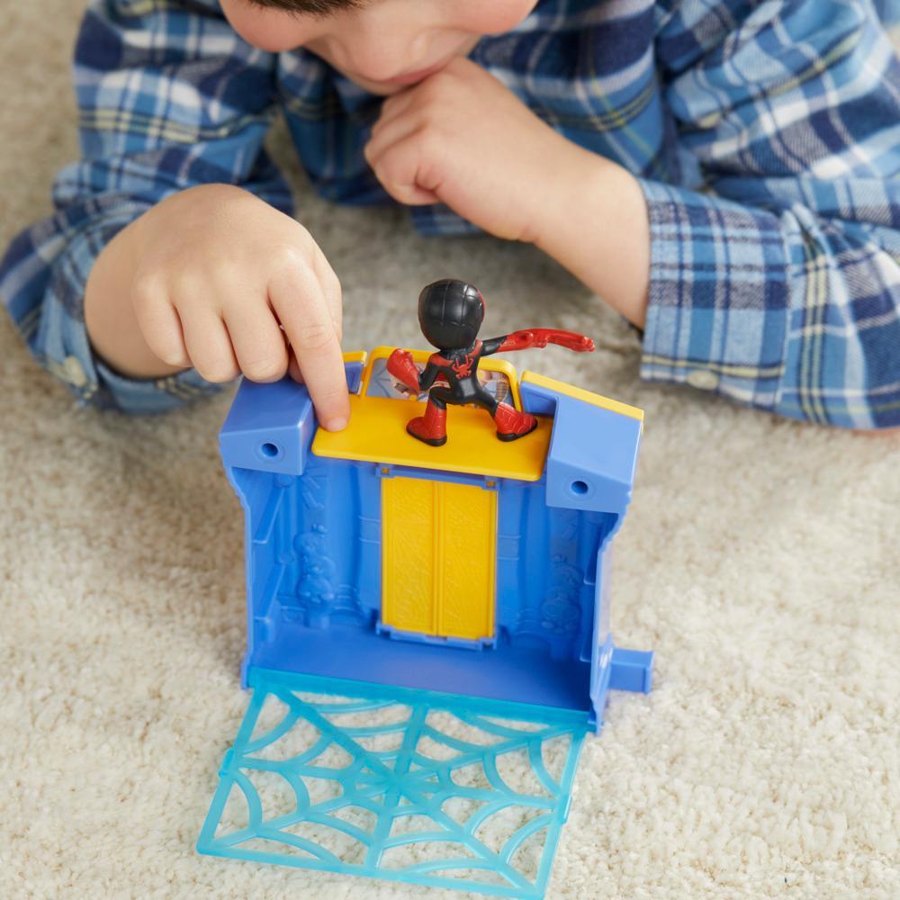 Marvel Spidey and His Amazing Friends City Blocks Miles Morales Spider-Man City Bank Kids Playset - Image 5