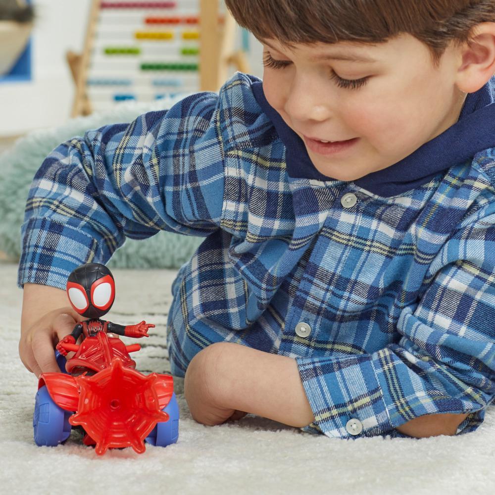 Marvel Spidey and His Amazing Friends Miles Morales Spider-Man Techno Racer Set Action Figure Vehicle and Accessory - Image 4