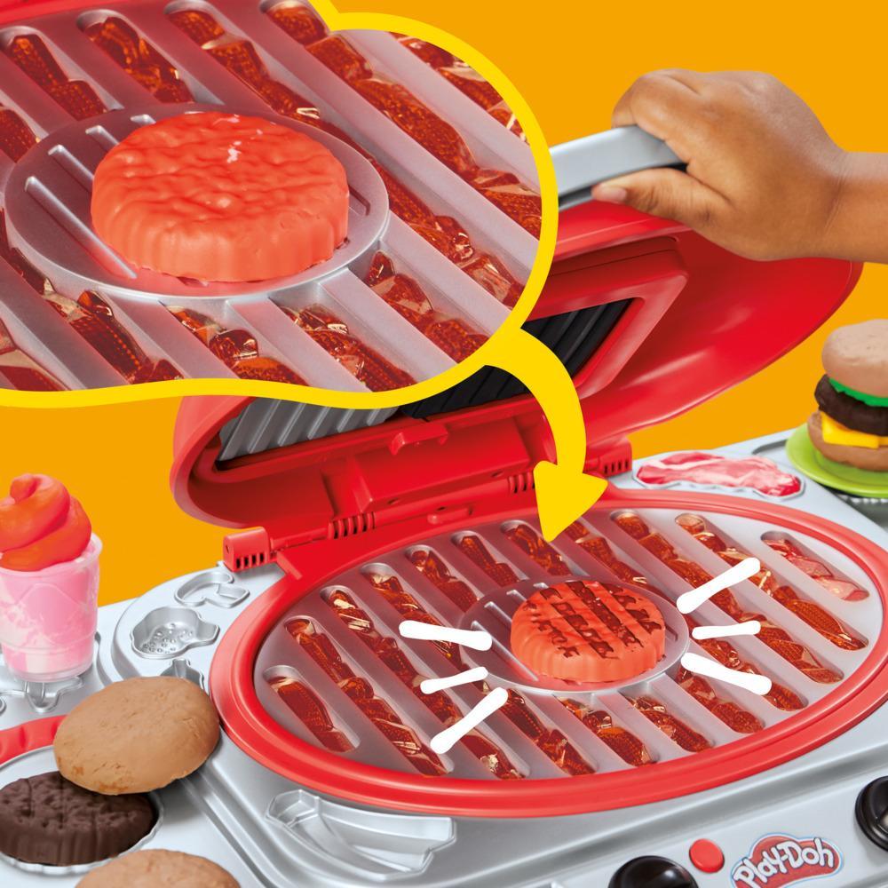 Play-Doh Sizzlin Grill Playset with Lights Sounds 17 Accessories BBQ Toys for Boys Girls 3 Play Food Arts Crafts Red - Image 9