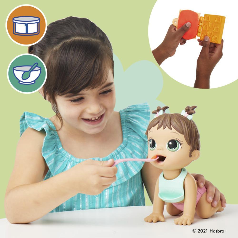 Baby Alive Lil Snacks Doll Eats and Poops 8-inch Baby Doll with Snack Mold Toy for Kids Ages 3 and Up Brown Hair - Image 5