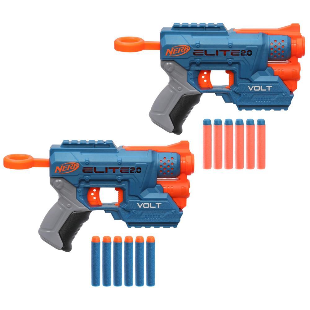 Nerf Elite 20 Volt SD-1 Blaster 2-Pack Includes 2 Blasters and 12 Nerf Elite Darts Light Beam Targeting Dart Storage