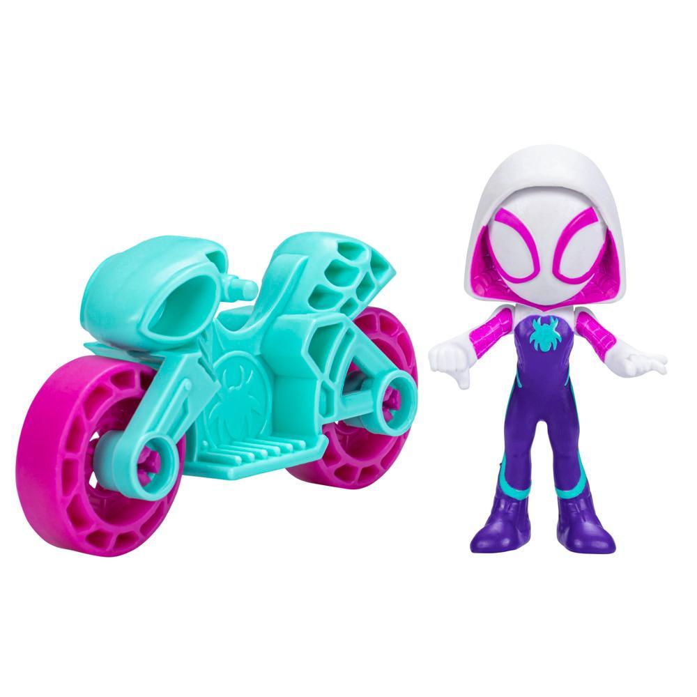 Marvel Spidey and His Amazing Friends Ghost-Spider Action Figure Toy Motorcycle Kids 3 and Up - Image 4