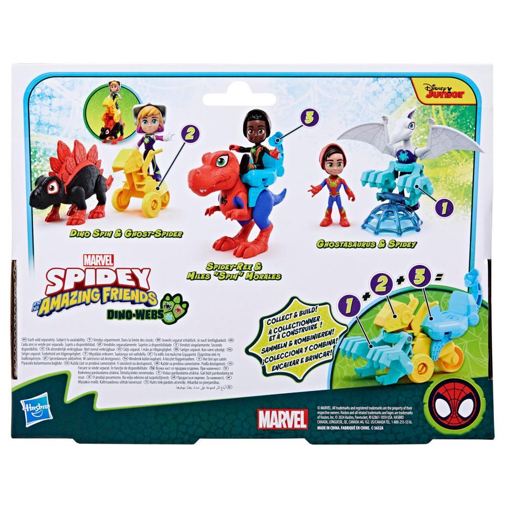 Marvel Spidey and His Amazing Friends Dino-Webs Spidey-Rex Miles Spin Morales Action Figures Ages 3 - Image 3