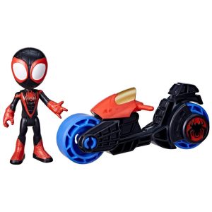 Marvel Spidey and His Amazing Friends Miles Morales Action Figure  Toy Motorcycle Kids 3 and Up