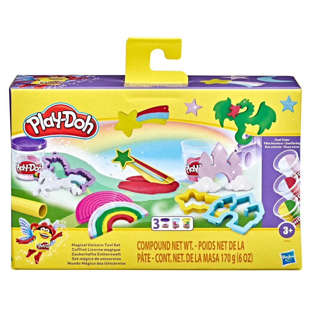 Play-Doh Magical Unicorn Tool Set for Kids 3 Years and Up with 3 Cans of Dual-Color Modeling Compound Non-Toxic - Image 2