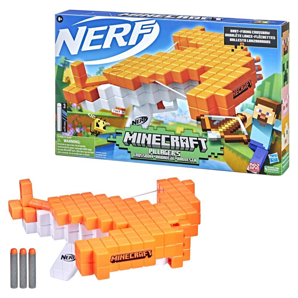 Nerf Minecraft Pillagers Crossbow Dart-Blasting Crossbow Real Crossbow Action Includes 3 Official Nerf Elite Darts - Image 4