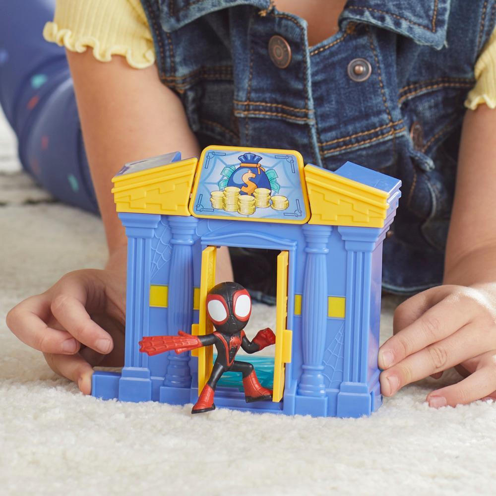 Marvel Spidey and His Amazing Friends City Blocks Miles Morales Spider-Man City Bank Kids Playset - Image 4