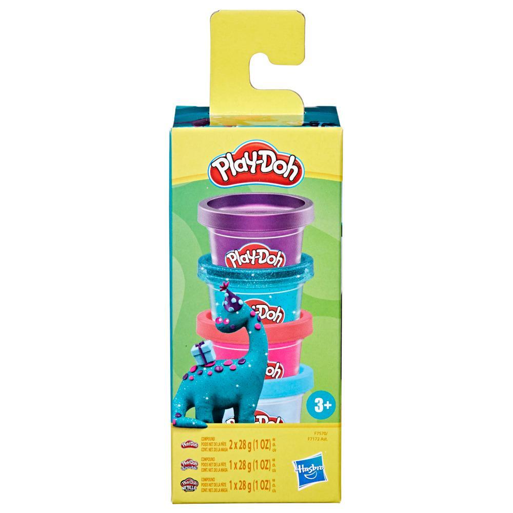 Play-Doh Dino Mini Color 4-Pack of Modeling Compound with Glitter and Metallic Colors 1-Ounce Cans Non-Toxic - Image 2
