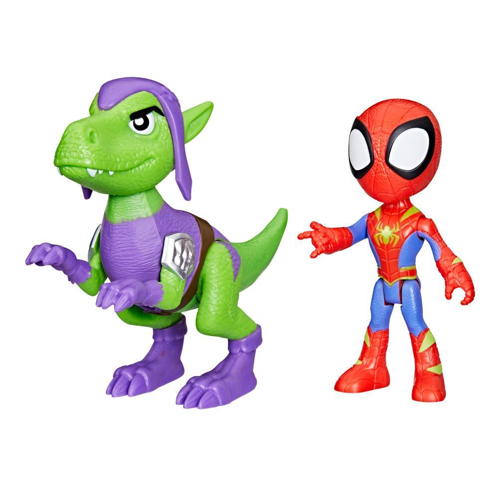 Marvel Spidey and His Amazing Friends Dino-Webs Spidey and Goblin Raptor Action Figures