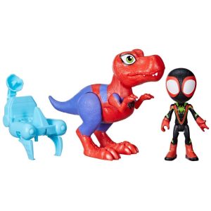 Marvel Spidey and His Amazing Friends Dino-Webs Spidey-Rex  Miles Spin Morales Action Figures Ages 3