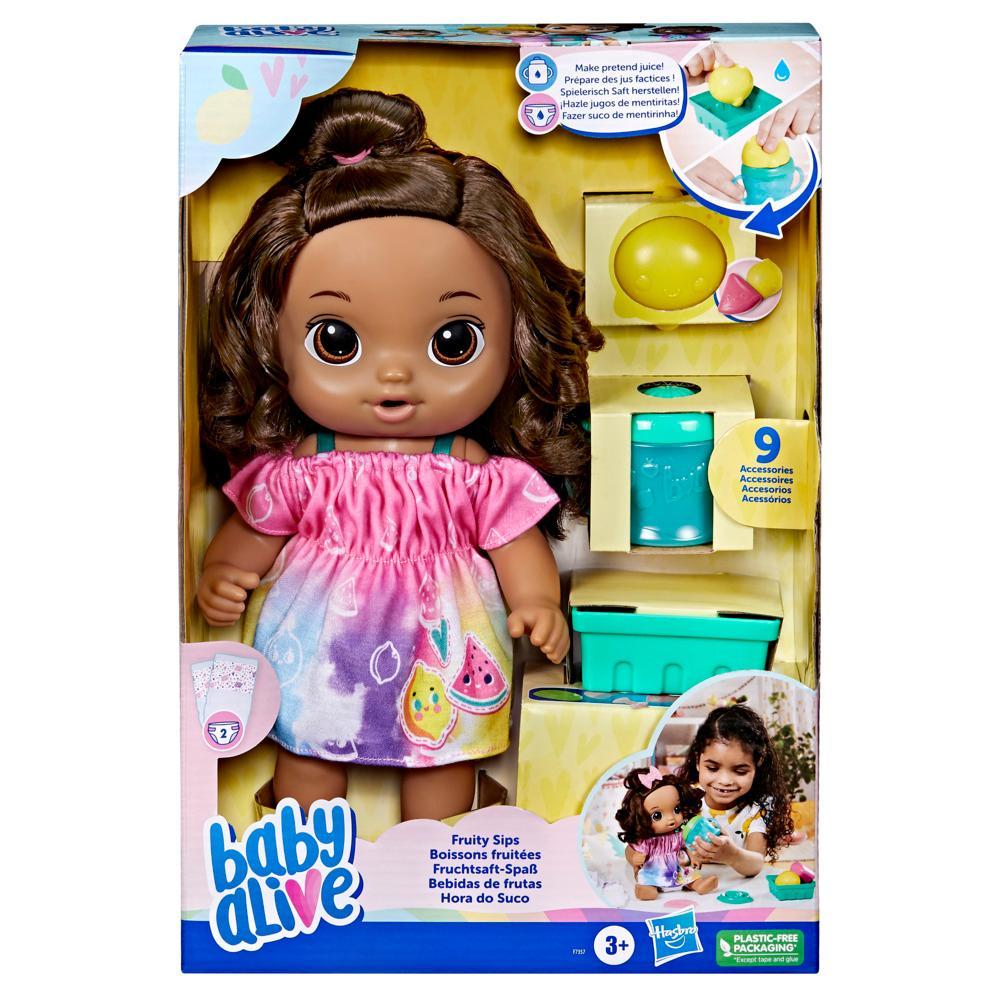 Baby Alive Fruity Sips Doll Lemon Pretend Juicer Baby Doll Set Kids 3 and Up Brown Hair - Image 7