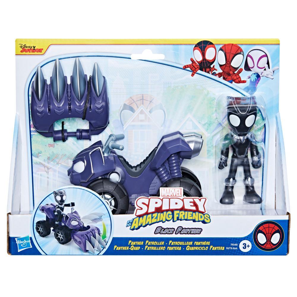 Marvel Spidey and His Amazing Friends Black Panther Panther Patroller Toy Set for Kids 3 - Image 7
