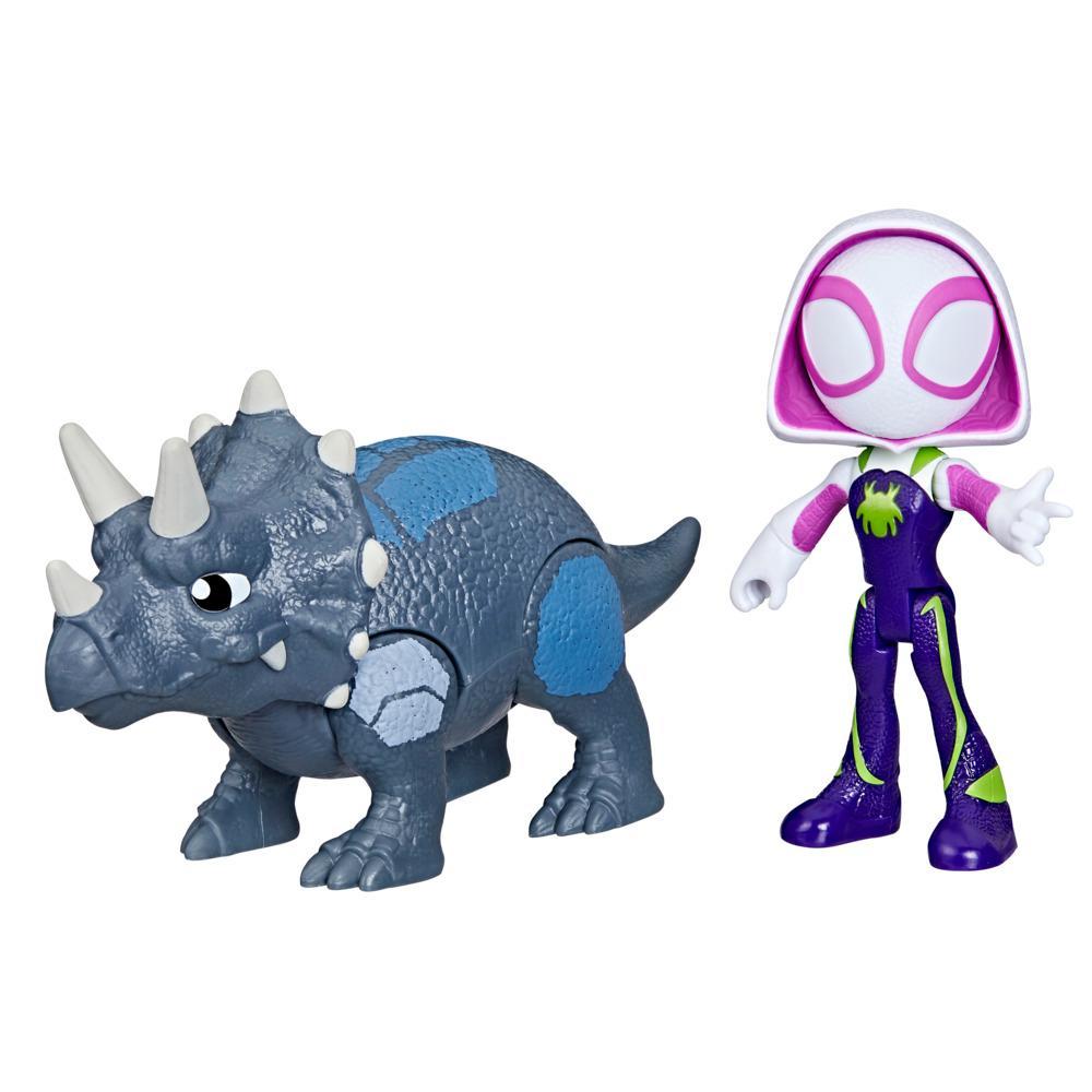 Marvel Spidey and His Amazing Friends Dino-Webs Ghost-Spider Rhino Dino Action Figures