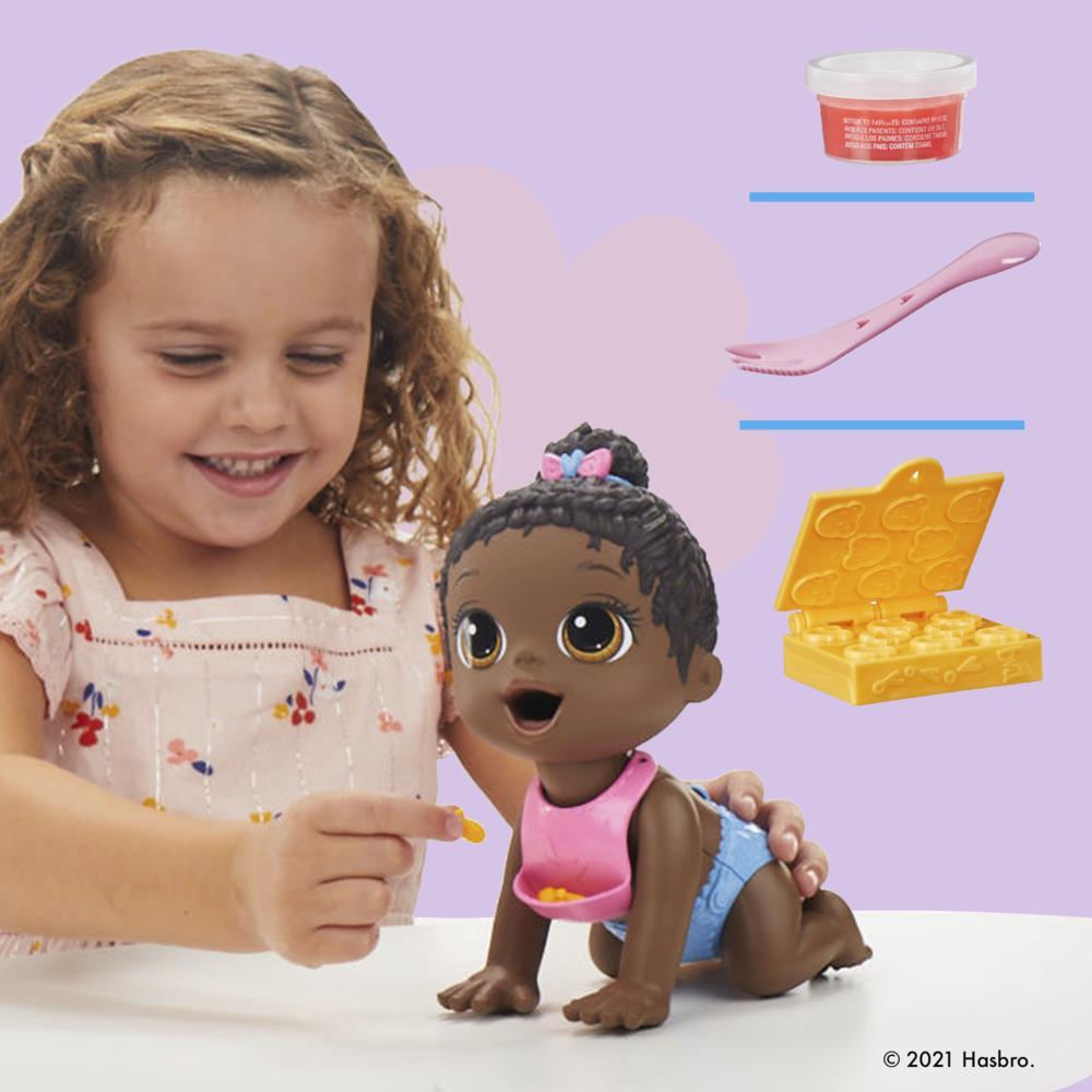 Baby Alive Lil Snacks Doll Eats and Poops 8-inch Baby Doll with Snack Mold Toy for Kids Ages 3 and Up Black Hair - Image 2