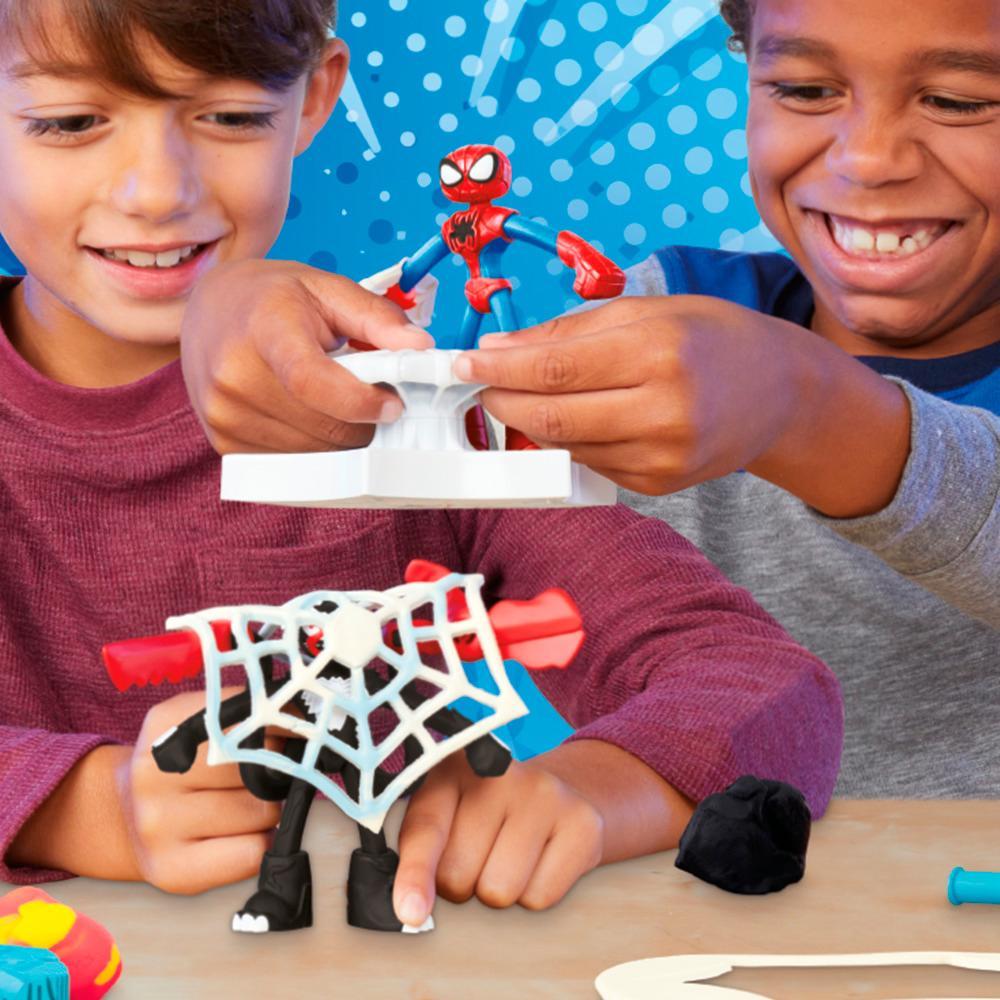 Play-Doh Marvel Spider-Man Launch Slice Battle Playset with 2 Action Figures Ages 4 - Image 9