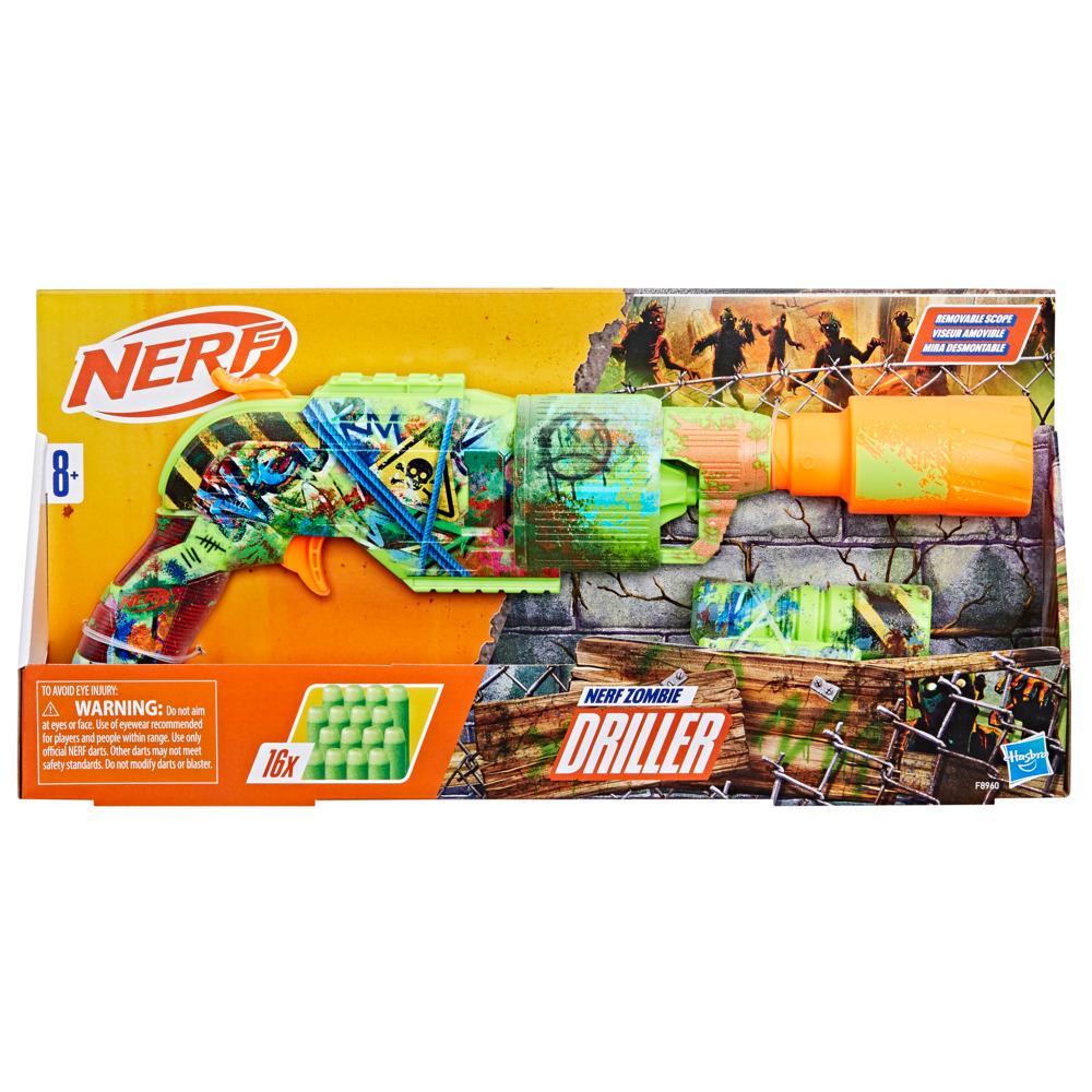 Nerf Zombie Driller Dart Blaster 16 Nerf Elite Darts Outdoor Games Ages 8 - Image 7