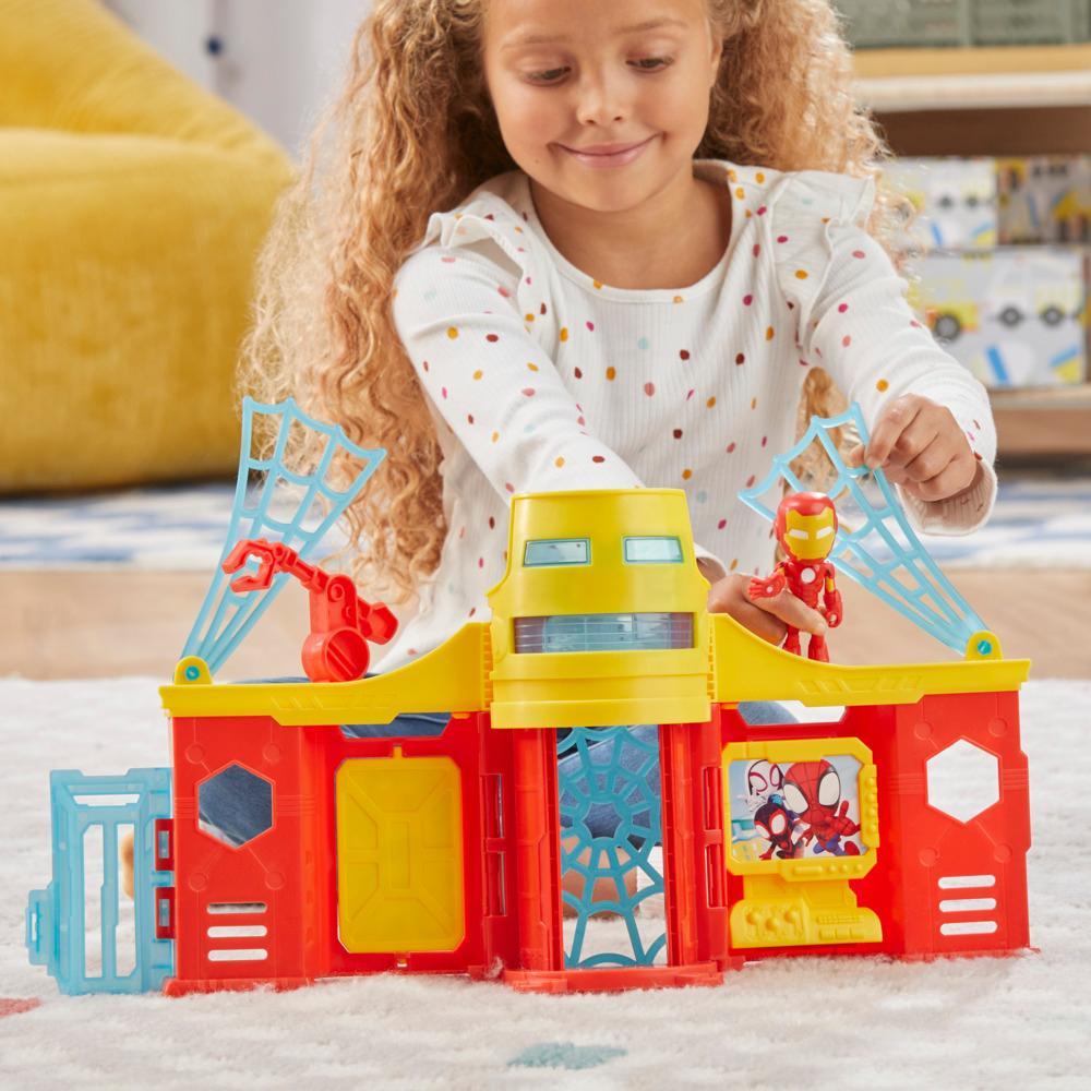 Marvel Spidey and His Amazing Friends Stark Tower Playset 4 Iron Man Figure Ages 3