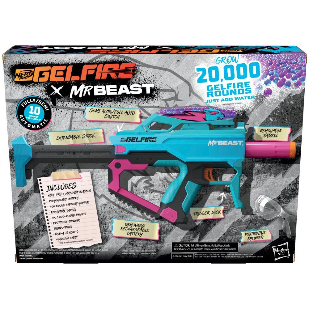 Nerf Pro Gelfire X MrBeast Blaster 20000 Gelfire Rounds Hopper Rechargeable Battery - Image 8