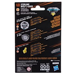 Beyblade X Sterling Wolf 3-80FB UX Starter Pack Set with Stamina Type Top  Launcher Ages 8