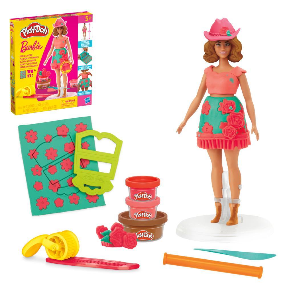 Play-Doh Barbie Florals and Fringe Doll Set - Image 6