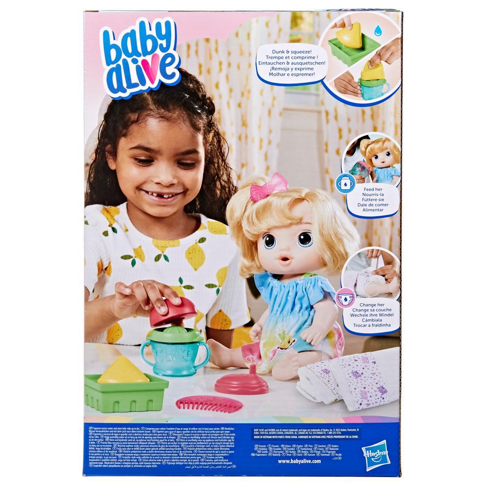 Baby Alive Fruity Sips Doll Apple Pretend Juicer Baby Doll Set Kids 3 and Up Blonde Hair
