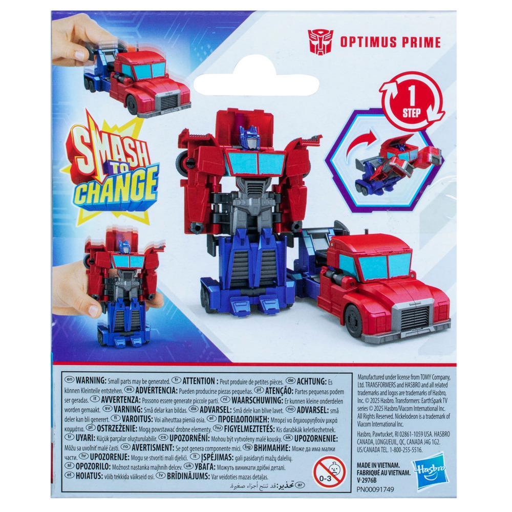 Transformers EarthSpark 1-Step Smash Changers Optimus Prime Action Figure - Image 8
