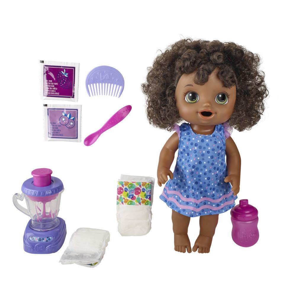 Baby Alive Magical Mixer Baby Doll Blueberry Blast Blender Accessories Drinks Wets Eats Toy for Kids Ages 3 and Up - Image 6