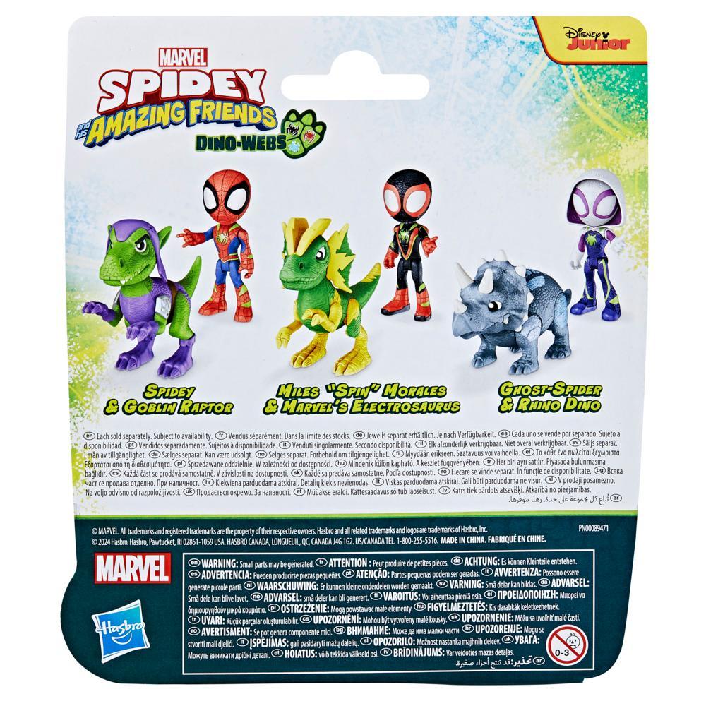 Marvel Spidey and His Amazing Friends Dino-Webs Ghost-Spider Rhino Dino Action Figures - Image 3